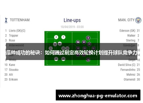 瓜帅成功的秘诀：如何通过制定高效轮换计划提升球队竞争力